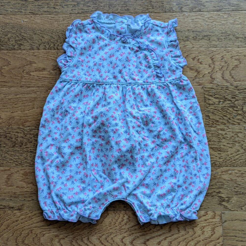 Kissy Kissy - Infant Floral Fantasy Purple Print Short Playsuit